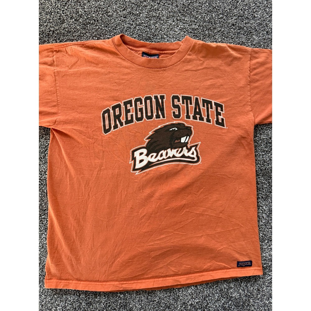 Vintage JanSport Oregon State Beavers T-Shirt Orange Y2K Made in USA Large